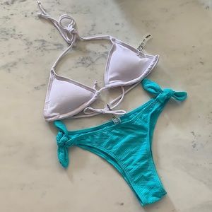 Rib Triangle Bikini Top&Bottom